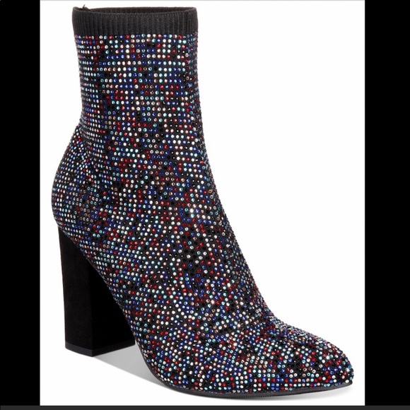 Material Girl Shoes - NIB Material Girl “BAYBE” Multi Crystal Sock Boot